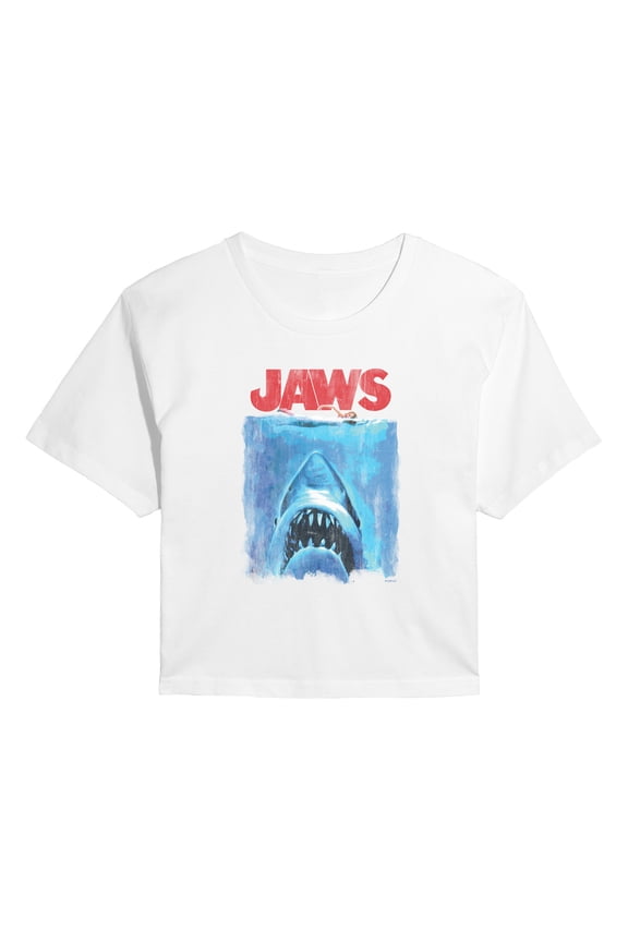 - Swimming Above Shark - Juniors Cropped Graphic T-Shirt