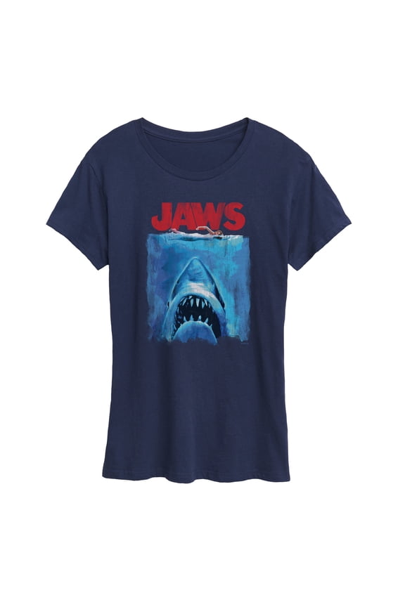 - Swimming Above Shark - Women's Short Sleeve Graphic T-Shirt