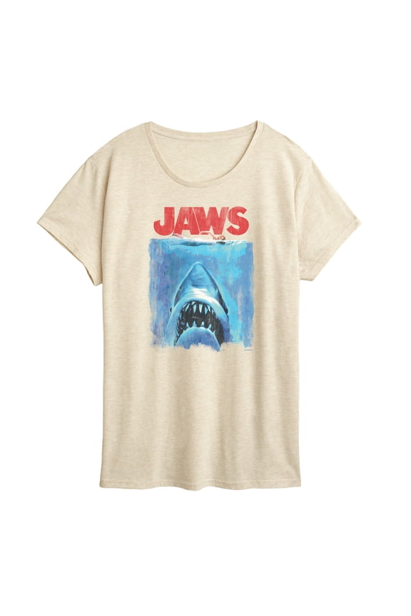 - Swimming Above Shark - Women's Short Sleeve Graphic T-Shirt