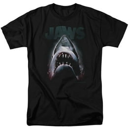 Jaws Men's Retro Comic Book Shark Graphic Tee Black X Large
