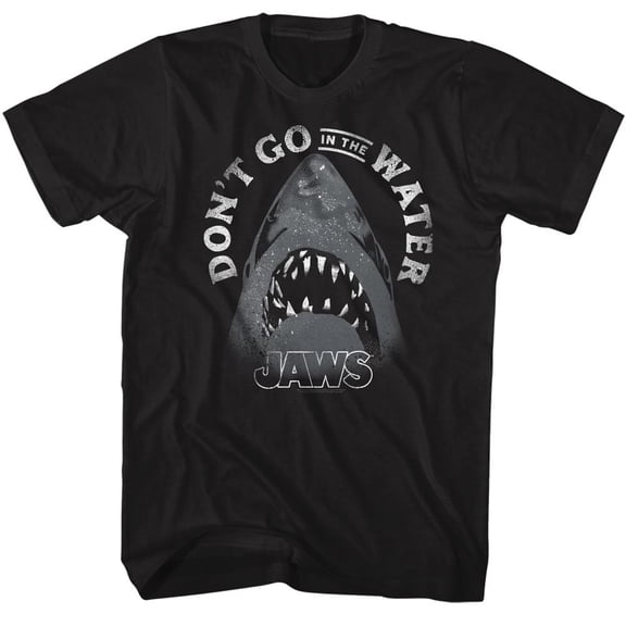 Jaws Text Arch Black Adult T-Shirt