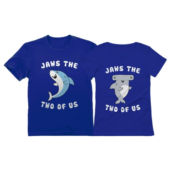 Jaws The Two Of Us Valentine's Day Outfit for Him & Her Matching Couples T-shirts Men Blue Large / Women Blue X-Large