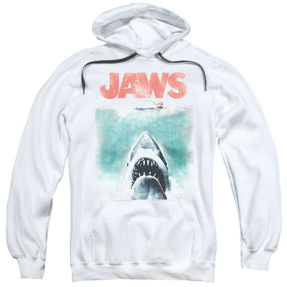 Jaws Vintage Poster Adult Pullover Hoodie Sweatshirt White
