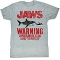 thumbnail image 1 of Jaws Warning Gray Heather Adult T-Shirt, 1 of 2