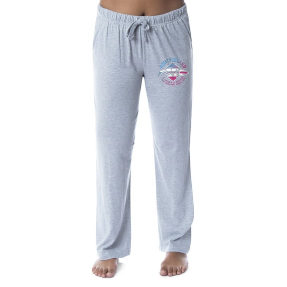 Jaws Womens' Amity Island Surf Logo Distressed Icon Sleep Pajama Pants