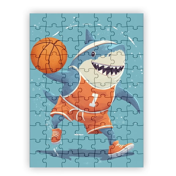 Jaws the Ballin Shark Jigsaw Puzzle by Dancing Littles Jungle - 88 Pieces
