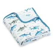 LollyBanks Muslin Baby Quilt, 100% Cotton 6-Layer Lightweight Blanket, 47 x 47 inch, Jawsome