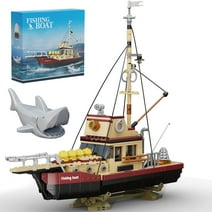 Fishing Boat Building Blocks Toy the Orca Fishing Boat Model Decoration Compatible with Lego for Ocean Exploration Lovers Gifts for Kids Adults (609 Pcs)