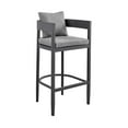 thumbnail image 1 of Jax 26 Inch Patio Counter Height Stool, Aluminum Frame, Gray Cushions, 1 of 5