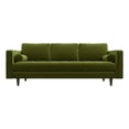 thumbnail image 1 of Jax 87" Mid Century Velvet Sofa Couch, Modern 3 Seater Sofa with 2 Bolster Pillows, Tufted Sofa Pillow Back for Living Room Bedroom Apartment Dorm Office, in Green Pistachio, 1 of 5