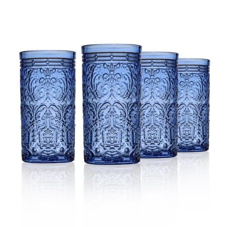 Jax Blue Set of 4 Highball Glasses