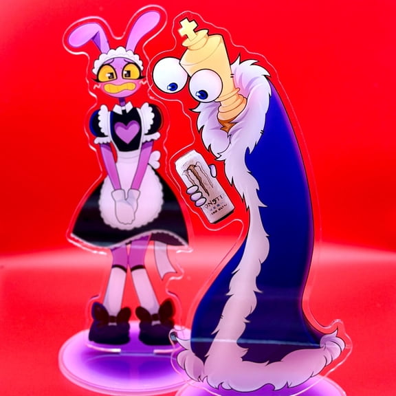 Jax & Kinger - Digital Circus Animated - 8 inch Acrylic standee 15cm (6in) with Round Base, RANDOM 1 PACK