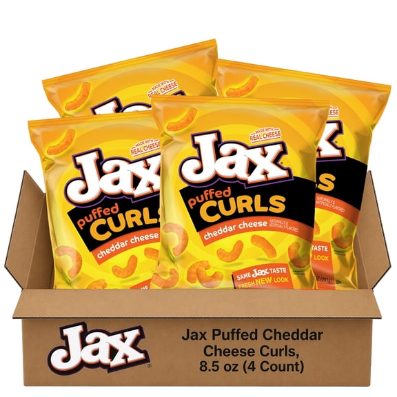 Jax Puffed Cheddar Cheese Curls, 8.5 oz (4 Count)