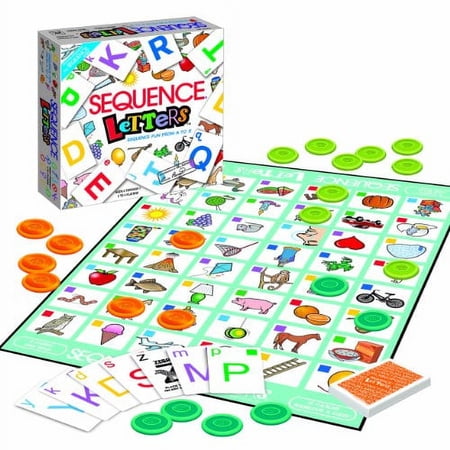 Jax Sequence Letters Alphabet Learning Strategy Game, Ages 4-7, 2–4 Players, 10.5 x 10.5 x 2.1 In