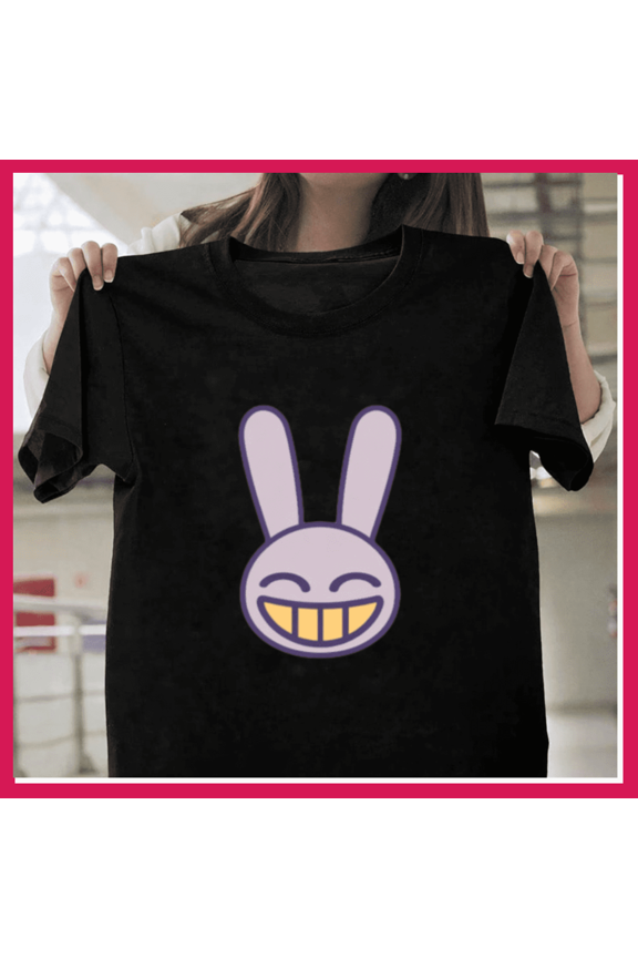 Jax The Amazing Digital Circus Discreet Minimal Logo Fan Art Unisex T-Shirt, Up to 5XL - Ribbon Rabbit Top