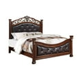 thumbnail image 1 of Jax Traditional Queen Size Bed Tufted Upholstered Headboard Cherry Brown, 1 of 5