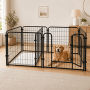 JaxSteam 63" Extra Tall Dog Cage & Dog Crate with Divider, Indoor Dog Kennel & Puppy Playpen, Black, 63"L x 31.5"W x 39.4"H