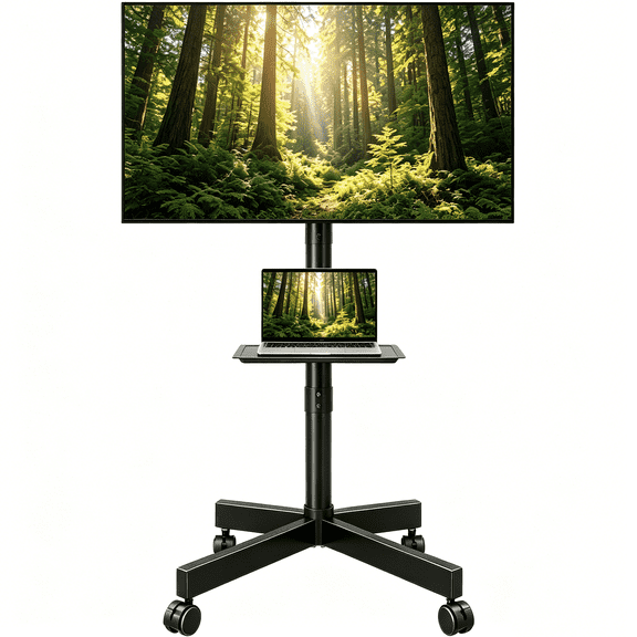 JaxShark Rolling TV Stand with Tilt & Locking Wheels for 23-60" TVs, 88 lbs, VESA 400x400