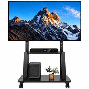 Hellsehen Rolling TV Stand with Wheels Height Adjustable for 32-75 inch ...