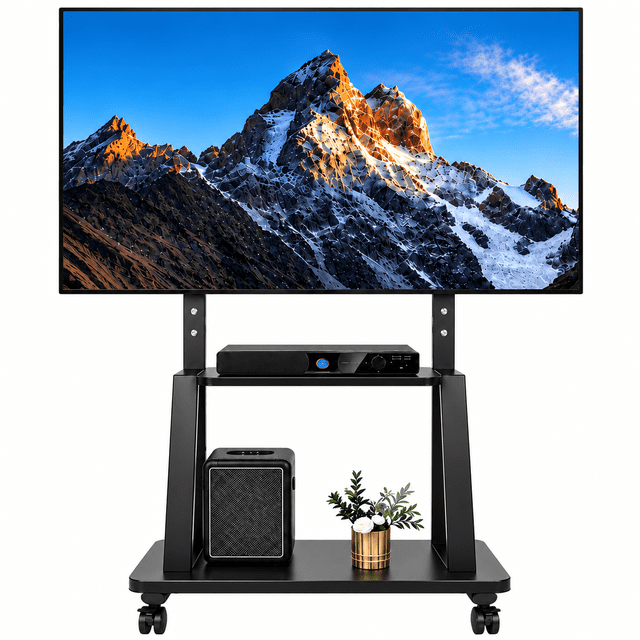 JaxSteam 32-75 inch Height Adjustable Rolling TV Stand, Holds up to 420 ...