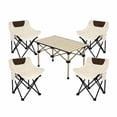 Stackable Table Set JaxSteam 5-Piece Folding Camping Table and Chairs Set with 4 Moon ...