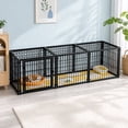 thumbnail image 1 of JaxSteam 72" Dog Crate & Cage with Top, Dog Kennel & Playpen Fence, Indoor Pet Enclosure for Large Dogs, Black, 1 of 9
