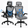 thumbnail image 1 of JaxSteam Ergonomic Office Chair High Back Mesh Desk Chair with Headrest Adjustable Armrest Height,Black-Gray, 1 of 7
