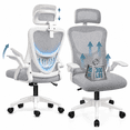 thumbnail image 1 of JaxSteam Ergonomic Office Chair High Back Mesh Desk Chair with Headrest Adjustable Armrest Height,White-Gray, 1 of 7