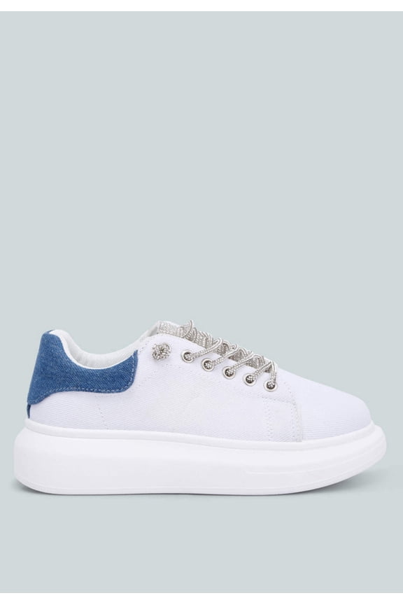 Jaxen Rhinestones Lace Up Sneakers
