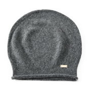 Jaxmonoy Winter Warm Wool Solid Color Knitted Skull Cap Hat Unisex Knit Slouchy Beanie Hat Dark Grey