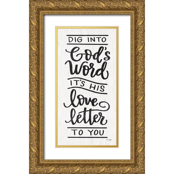 Jaxn Blvd. 11x18 Gold Ornate Wood Framed with Double Matting Museum Art Print Titled - Gods Word
