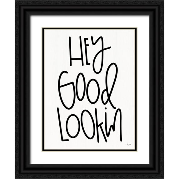 Jaxn Blvd. 12x14 Black Ornate Wood Framed with Double Matting Museum Art Print Titled - Hey Good Lookin