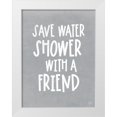 thumbnail image 1 of Jaxn Blvd. 12x14 White Modern Wood Framed Museum Art Print Titled - Save Water, Shower With a Friend, 1 of 4