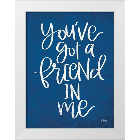 Jaxn Blvd. 12x14 White Modern Wood Framed Museum Art Print Titled - Youve Got A Friend