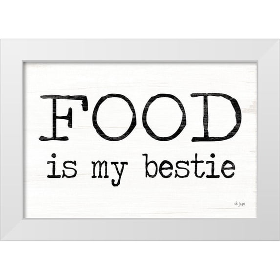 Jaxn Blvd. 14x11 White Modern Wood Framed Museum Art Print Titled - Food is My Bestie