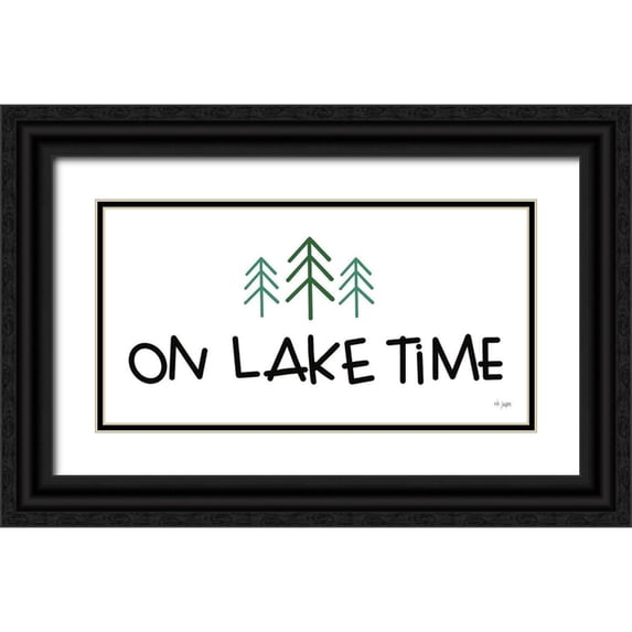 Jaxn Blvd. 14x9 Black Ornate Wood Framed with Double Matting Museum Art Print Titled - On Lake Time