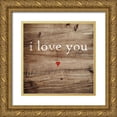 thumbnail image 1 of Jaxn Blvd. 15x15 Gold Ornate Wood Framed with Double Matting Museum Art Print Titled - I Love You, 1 of 4
