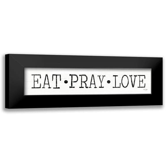 Jaxn Blvd. 18x7 Black Modern Framed Museum Art Print Titled - Eat, Pray Love