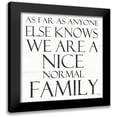 thumbnail image 1 of Jaxn Blvd. 20x20 Black Modern Framed Museum Art Print Titled - Nice Normal Family, 1 of 5