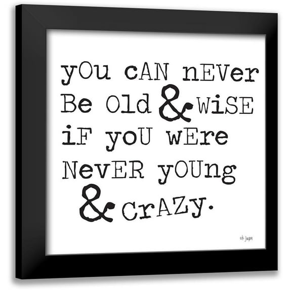 Jaxn Blvd. 20x20 Black Modern Framed Museum Art Print Titled - Young And Crazy