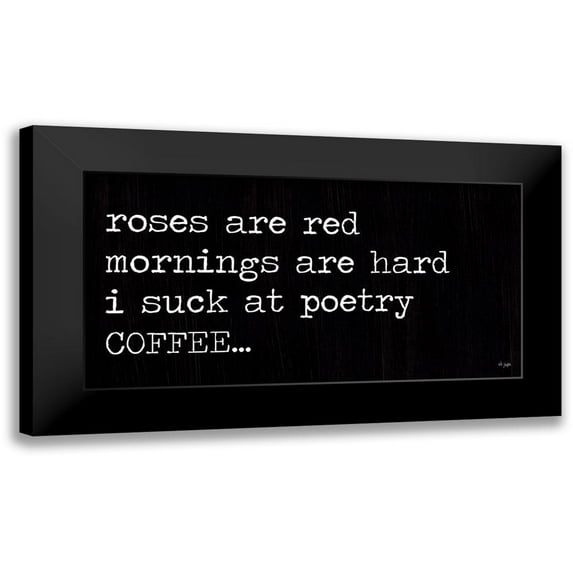 Jaxn Blvd. 24x14 Black Modern Framed Museum Art Print Titled - Roses Are Red