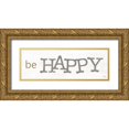 thumbnail image 1 of Jaxn Blvd. 32x13 Gold Ornate Wood Framed with Double Matting Museum Art Print Titled - Be Happy, 1 of 4