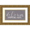 thumbnail image 1 of Jaxn Blvd. 32x18 Gold Ornate Wood Framed with Double Matting Museum Art Print Titled - Delicious Happens Here, 1 of 4