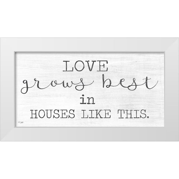 Jaxn Blvd. 32x18 White Modern Wood Framed Museum Art Print Titled - Love Grows Best