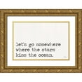 thumbnail image 1 of Jaxn Blvd. 32x23 Gold Ornate Wood Framed with Double Matting Museum Art Print Titled - Where the Stars Kiss the Ocean, 1 of 4