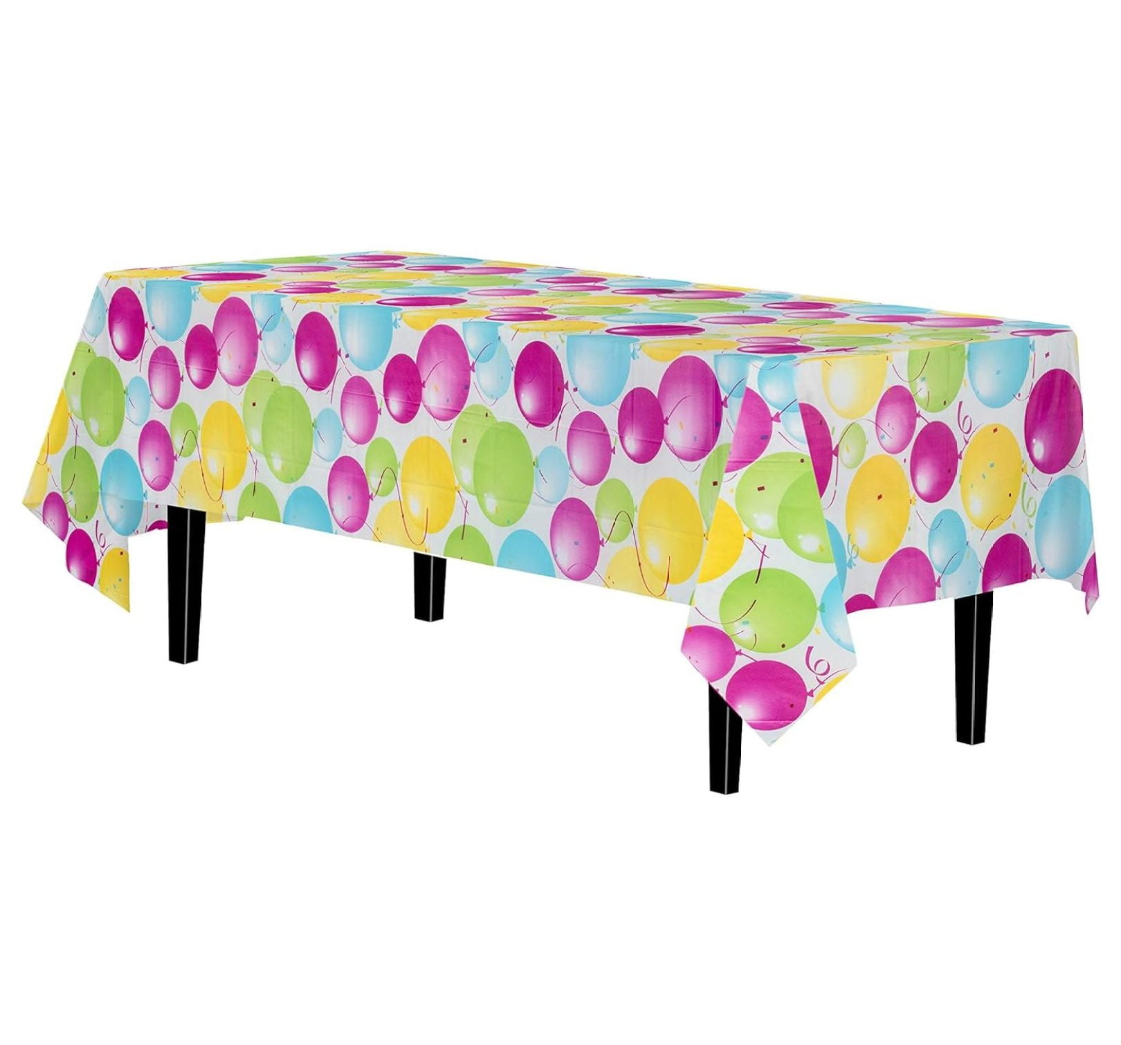 Jaxnfuro 12Pack Printed Balloons Plastic Table Cover, Birthday Party