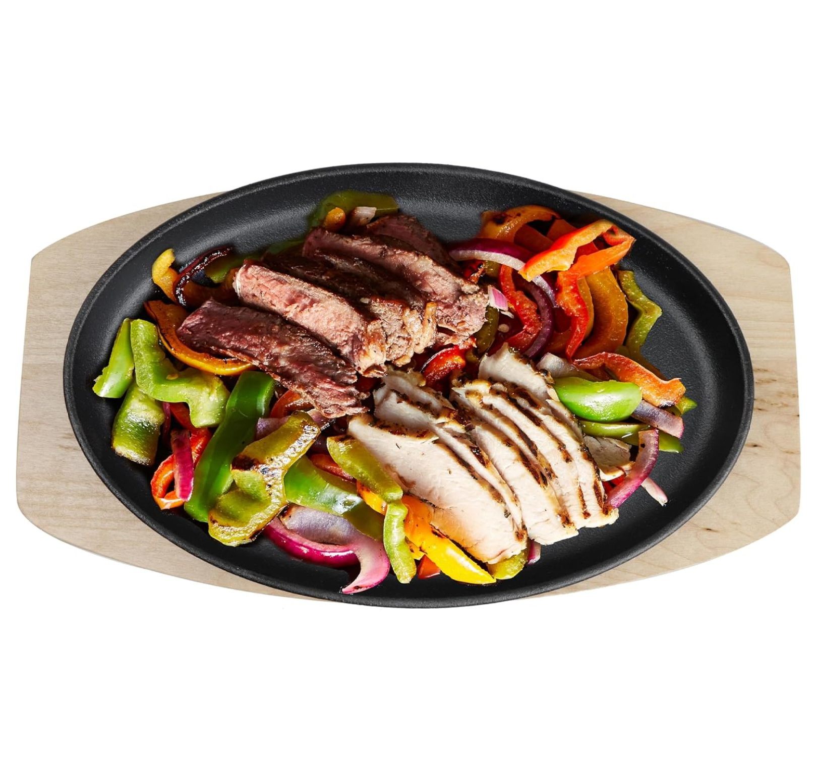 Jaxnfuro Cast Iron Fajita Sizzling Pan 10in Hot Dish Sizzling Plate
