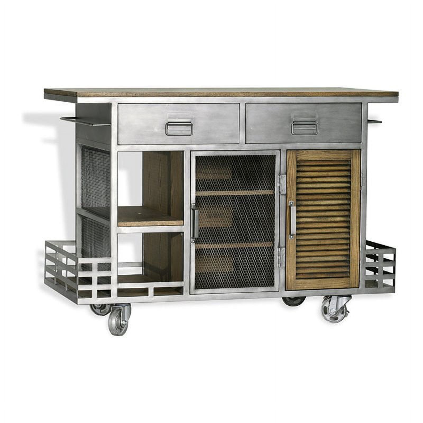 Jaxon Kitchen Island Antiqued Steel