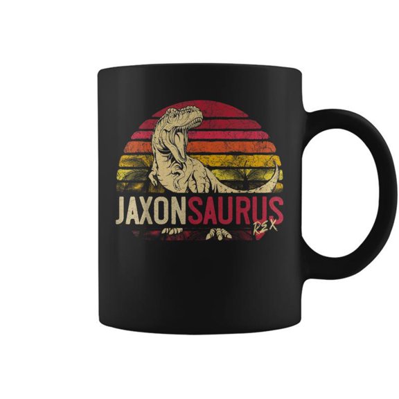Jaxon Saurus Personalized Dinosaur T Rex Name Boy Coffee Mugs
