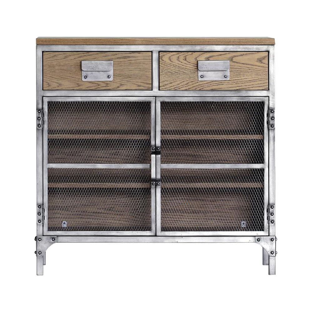 春早割 YHD Jaxon Small Cabinet - Antiqued Steel Finish - 36x36x18 その他